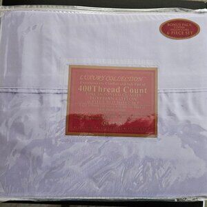 NEW  Luxury Collection 400 Thread-Count Egyptian Cotton 6 Piece Queen Sheet Set